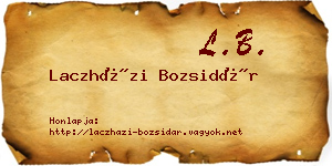 Laczházi Bozsidár névjegykártya